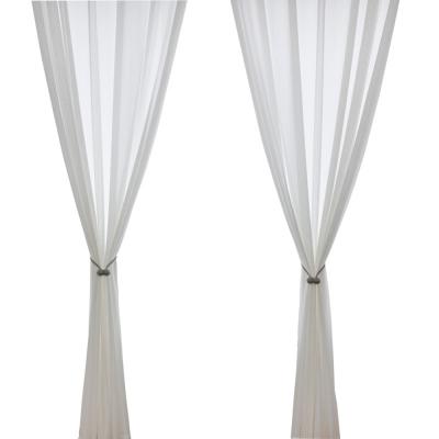 China Breathable Modern Design Woven Fabric Knitting Pure White Window Curtains for sale