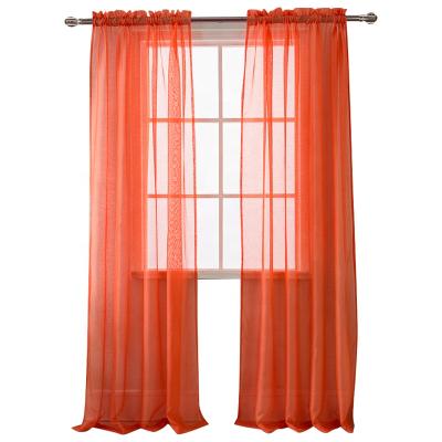 China Sheer Rod Pocket Living Room Tulle Cheap Interesting Flame Retardant Voile Sheer Curtain 2021 for sale