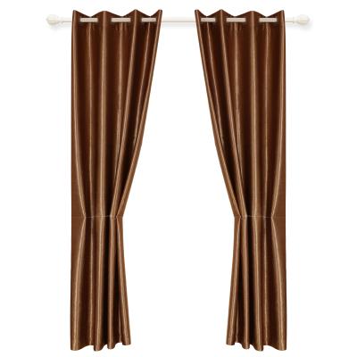 China Blackout Luxury Living Room Flocked Blackout Solid Shiny Curtains And Drapes for sale