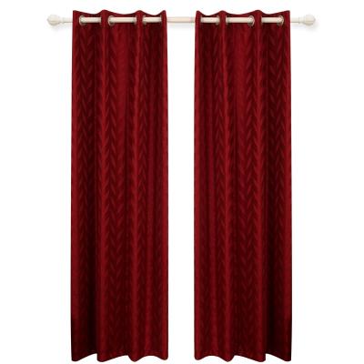 China Modern Home Blackout Spain Curtain Blinds For Bedroom Burgundy Jacquard Curtain Fabric for sale