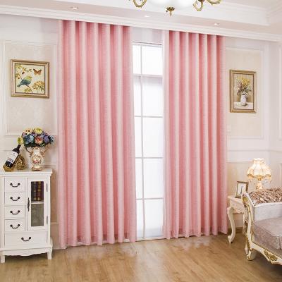 China 2019 Blackout Baby Blackout Jacquard Grommet Blackout Curtain Hotel Pink Solid Flat Office Window Blackout Child Hospital US STYLE Insulated Included for sale