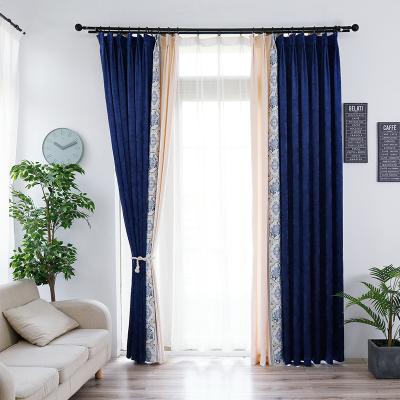 China Blackout European Royal Chenille Curtain Imported Elegant Drapes Flat Curtains Living Room Hotel Cafe Polyester Cotton Window All-season for sale