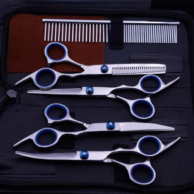 China Viable 6 Inch Pet Curved Grooming Scissors Set Stainless Steel Dog Hair Shears Professional Straight Cut Tool Kit For Cats Clean for sale