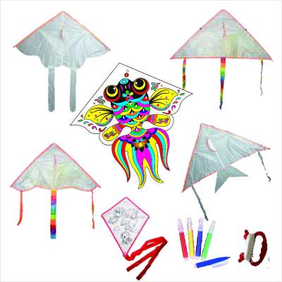 China Cheap DIY Triangle Kite Child Doodle Painting Kite As Your Request for sale