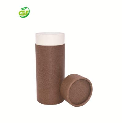 China Material Manufacturer Custom Plain Round Box Recycled Brown Paper Tube For Cosmetic Cylinder Skincare Tea Skincare Product Packaging for sale