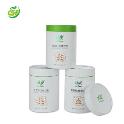 China Recyclable Cosmetic Package Printing Green Stamping Logo White Paperboard Cylinder Round Perfume Cardboard Paper Tube Custom Packaging for sale