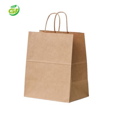 China Recyclable Bulk Sale Grocery Packaging Craft Paper Bags Small/Large Brown Shopping Paper Bags Twist Handle Kraft Paper for Bakery Dessert Clothes for sale