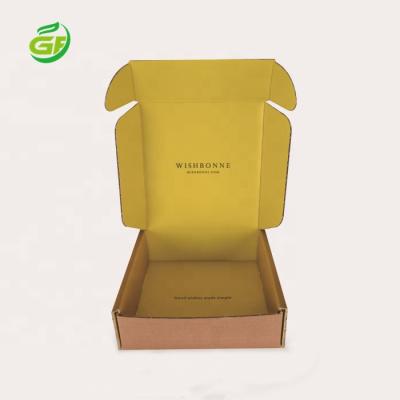 China Custom Printed Recycled Materials Cardboard Airplane Packaging Box Wholesale Recycled Brown Corrugated Paper Box With Yellow Printing Mailing Box for sale