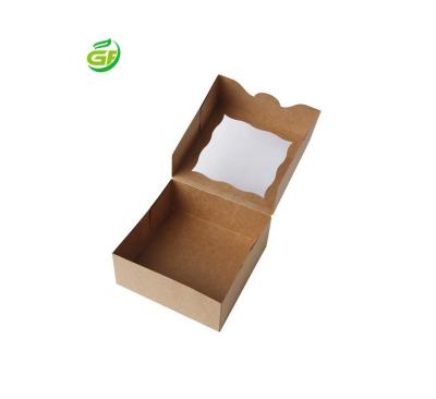 China Recycled White Materials Size Kraft Paperboard Cardboard PET Window Food Wrapping Pie Bakery Pie Bakery Paper Wedding Clear Box for sale