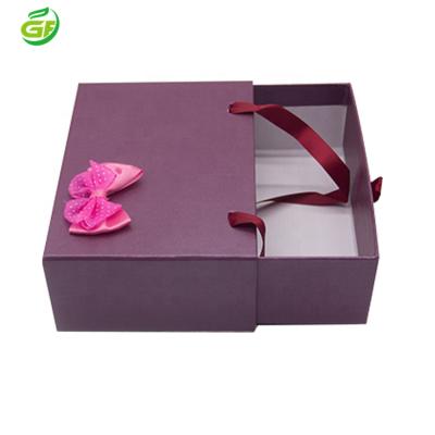 China Recycled Custom Materials / Suit Mutli Size Paper Jewelry Shoe Apparel Package Rose Gift Paper Box Cosmetic Packaging With Ribbon Bow for sale