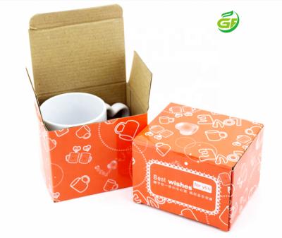 China Custom Recyclable Kraft Paper Box For Recycled Cardboard Paper Coffee Cup Gift Mug Waterproof Packaging Box With Logo for sale