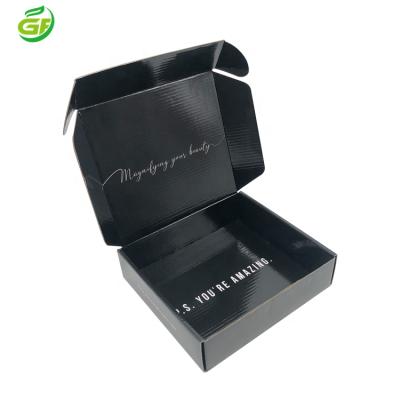 China Custom Free Design Recyclable E-Commerce Packaging Large Black Cardboard Mailing Fold Gift Box Cajas Corrugated Mailing Mailer Box for sale