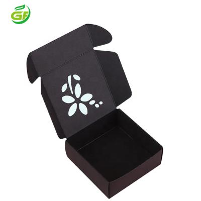 China Recyclable Block Type Die-Cutting Pattern Soap Rose Flower Gift Box Airplane Logo Printed Flat Pack Folding Black Box Ad for sale