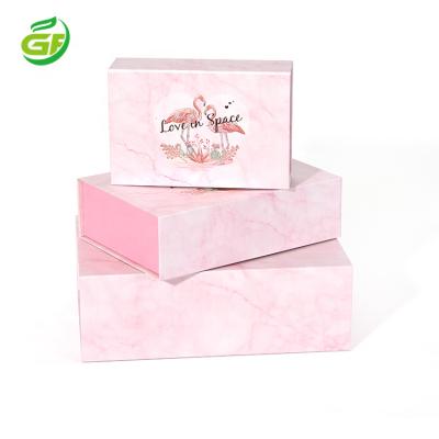 China Flat Pink Magnetic Closure Valentines Handmade Gift Box Packaging Box Cardboard Romantic Silver Stamping Collapsible Folding Paper Gift Box for sale