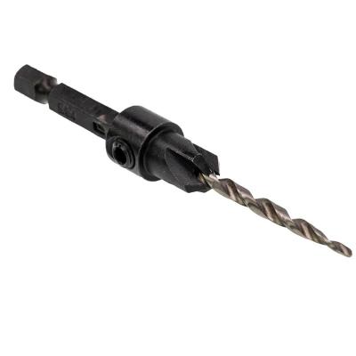 China 2021 Factory 1/4 hss hex shank taper wood working drill bit with milling cutter for sale