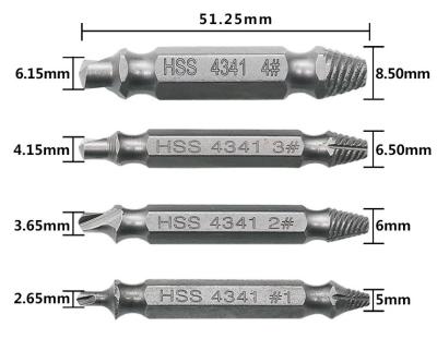 China 2021 Factory 4PCS Extractor Drill Bits / Cutting Setscrew 4341 Alloy Steel #1 #2 #3 #4 for sale