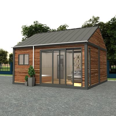 China Raincoat ; fire retardant ; Shockproof Small Modular Wood Cladding House Modern Design Prefab House Villa for sale