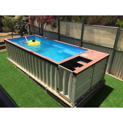 China Modern Easy Assemble 20ft Container Swimming Pool Prefab Outdoor 40ft Detachable Pool for sale