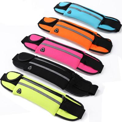 China Waterproof Fitness Fanny Pack Elastic Running Belt Wholesale 10 Colors Water Proof Sports Waist Bag With Bottle Holder for sale