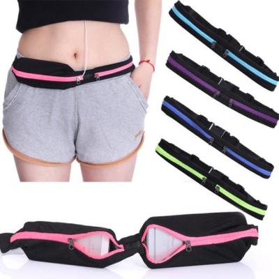 China Wholesale Water Proof Waterproof Elastic Sports 2 Expandable Pockets Waist Belt Reflective Running Bag For Unisex for sale