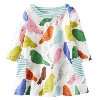 China Autumn new style girl's long-sleeved XZ children's dress breathable European-American pure cotton skirt children's cartoon little princess skirt for sale