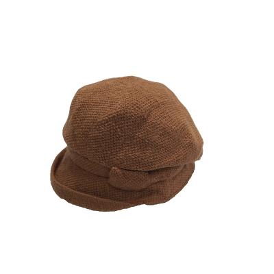 China Autumn And Winter Casual Simple Adjustable Breathable Belt Eco-Friendly Drawstring Knit Beret Painter Hat Ladies Bucket Hat for sale