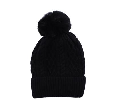 China JOINT Hats Knitted High Quality Customized Black Color Winter Hats Knitted Beanie Hats for sale