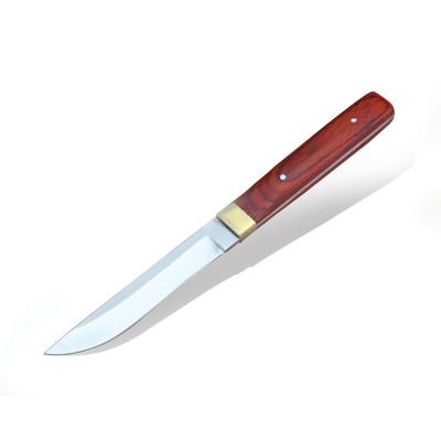 China Non-variable factory price color wooden cheap steak knife with sharp fixed blade fruit cutting for outdoor camping small meat knife for sale