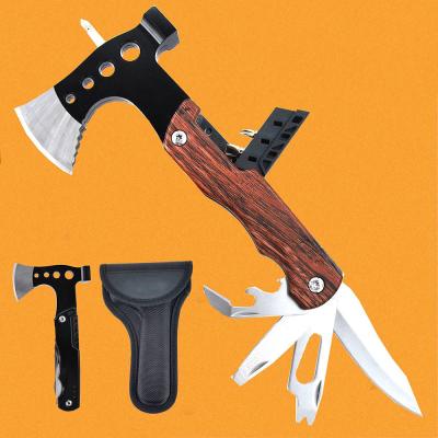 China Multifunctional Outdoor Tools Ax Tactical Hammer With Saw Screwdriver Pliers Bottle Opener Accessories Survival Camping Gear for sale