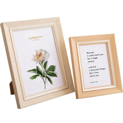 China New High Quality Wholesale Wood On The Picture Frame Wooden Wall Art Wooden Picture Photo Table Frame for sale