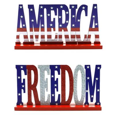 China New Europe Festival Home Decor American Independence Day Wholesale Wooden Decoration for sale