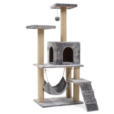 China New Logo and Size Wholesale Stocked Cat Scratching Tree Furniture from Cat Tree Climbing Tower Custom for sale