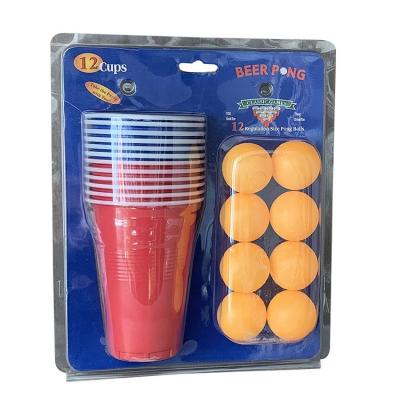 China Classic Hot Selling Plastic Pong Cups Ball Set Board Beer Game Wooden Kids Adult Fun Gift for sale