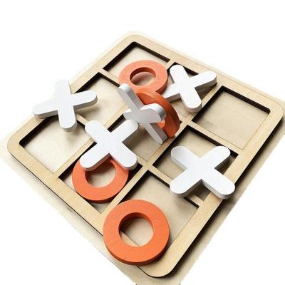 China Hot Selling Wooden TIC TAC TOE Game Toy Fun Adult Education Wooden Game Children Gift for sale