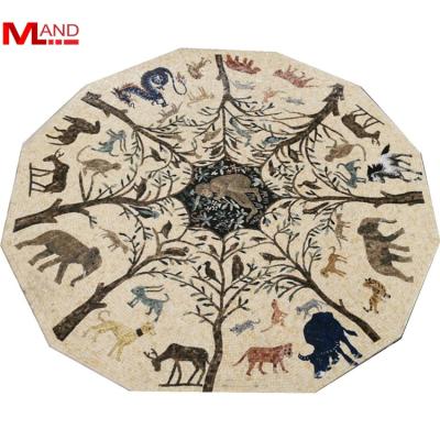 China Modern Handmade Marble Mosaic Art Animal Floor Pattern for sale