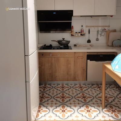 China Ceramic 300*300 mm kitchen bathroom wall matte happy floors porcelain flower pattern blue Moroccan tiles decorative for sale