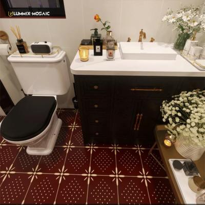 China Ceramic brown 30*30 hand made pattern printing floor tile ceramic porcelain manufacturers china encaustic cement tile for sale