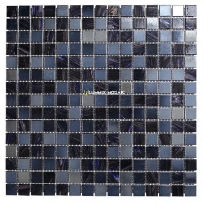 China 20*20mm Square Brown Color Mosaic Modern Hot Melt Swimming Pool Gold Glass Mosaic Tile for sale