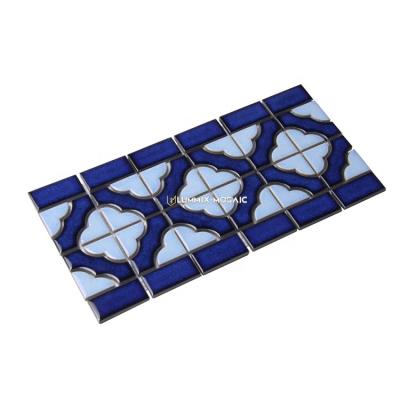 China wholesales CLASSIC BLUE KILN IN CERAMIC mosaic podaxian glass size mosaic tile size simple luxury style for sale