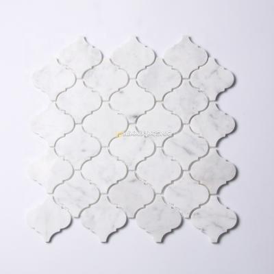 China Wholesales CLASSIC white natural marble simple tile of gourd mosaic tiles style kitchen and bathroom fireplace building materials for sale