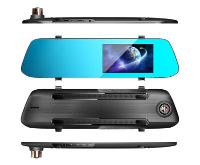 China 4.3 Inch HD Full Hd Lens Front View Rear Dash Mirror Black Box Crash 1080P Car Dvr Camera Recorder Car Video Black LCD Display K3plus for sale