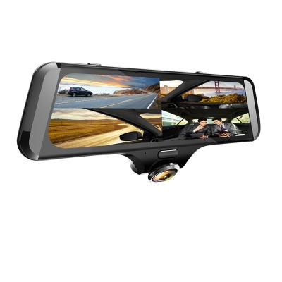 China Loop recording 10 degreeFull inch360 screen touch rear view mirror car dvr camera with dual dash cam for sale