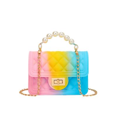 China 2021 New Design Women PVC Bag Messenger Handbags Fashion Summer Mini Shoulder Small Jelly Purse for sale