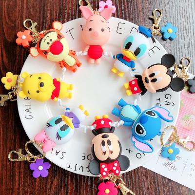 China Cute Eco-friendly Mickey Minnie Keychain Cartoon Schoolbag Accessories Key Decoration Donald Duck Doll Key Rings Stitch Pooh Gift Custom Car for sale