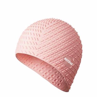 China Protect your hair from damage and corrosion caused by sports cap silicone swim cap silicone water drop bubble disinfectant wholesale swim caps for women for sale