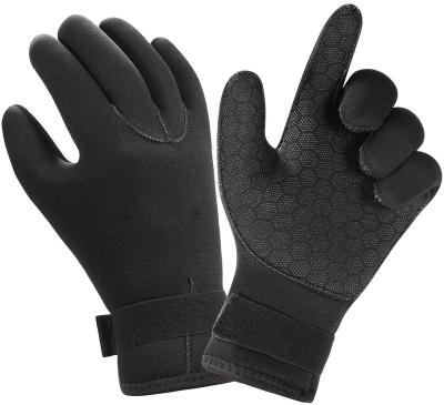 China Keep Warm Logo 3MM Neoprene Full Finger Water Sport Gloves OEM Customized Style Black Waterproof Diving SAIL Cool Soft Custom Fashion for sale