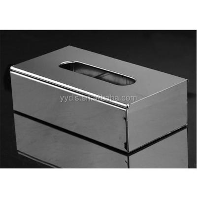 China Metal Hotel Using Square Stainless Steel Tissue Box Toilet Paper Holder Table Paper Towel Dispenser for sale