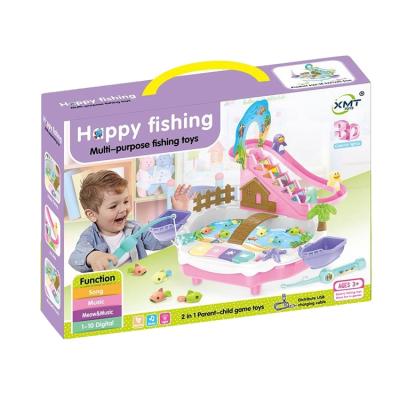 China High Quality Paradise Music Electric Multifunctional Fishing Light Fishing Education Magnetic Fishing Game Other Toys For Children for sale