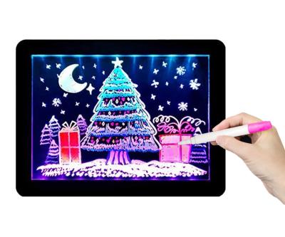 China Art Toys Children LED Drawing Board Writing Drawing Board Kids Graffiti Educational Magic Fluorescent Board for sale