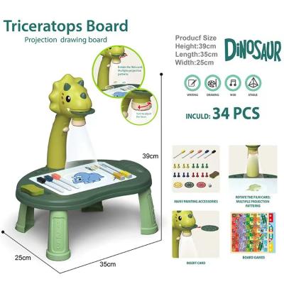 China Art Toys New Kids Dinosaur Projection Drawing Board Educational Children Drawing Home Projector Multifunctional Toy Drawing Table for sale